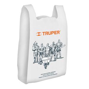 Truper BOPO-36X60 Biodegradable Side Gusset Plastic <b>Bag</b> 36 X 60 Cm For Food Packaging With <b>Heat</b> <b>Seal</b> Handle And Screen Printing - Product Image 1