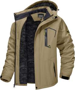 Chaqueta térmica aislada de lana resistente al agua de invierno para hombre con capucha impermeable para esquiar y snowboard Parka - Product Image 1