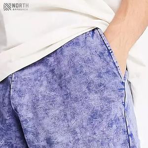 Pantalones Cortos Casuales de Verano para Hombre, Personalizados, de Poliéster/Algodón, Estilo Urbano, Lavado Ácido, Vintage, Desteñido al Sol, Estilo Francés, Desgastado, Recortados - Product Image 3