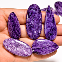 Pierres précieuses Cabochon naturel Fabrication de bijoux Charoite naturelle en vrac Gemmes à des prix d'usine de l'exportateur indien