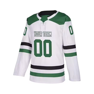 Conjunto de equipo de práctica de hockey sobre hielo por sublimación simple hecho a medida azul cielo blanco negro malla jerseys ropa de hockey personalizable - Product Image 5