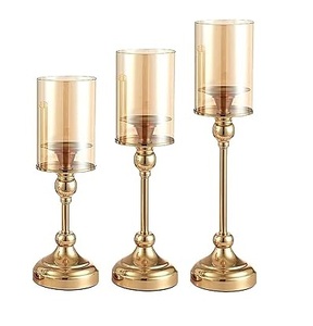 Bougeoir en métal de luxe Bougeoir fabriqué à la main dans un design moderne Décoration de salle de mariage à la maison. - Product Image 4