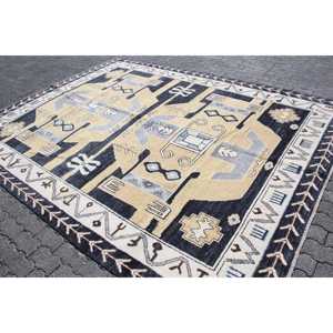 Alfombra Turca, Alfombra Extra Grande de 8.6x11 pies, Alfombra Azul con Diseño de Patchwork - Product Image 2