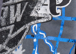 Pull-over vierge personnalisé 100% sweat à capuche en coton avec motif en diamant strass pour hommes - Product Image 6