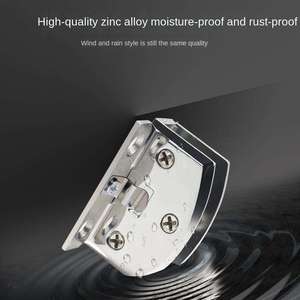 บานพับประตูกระจกโลหะผสมสังกะสีสำหรับห้องนั่งเล่นและตู้โรงเรียน ดีไซน์ทันสมัย ติดผนัง ประตูเดี่ยว/คู่ แบบหนีบไม่ต้องเจาะ - Product Image 5