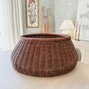 ห่วงตกแต่งต้นหวายสีน้ำตาลทำด้วยมือฝาครอบฐานสำหรับต้นคริสต์มาสอุปกรณ์วันหยุด - Product Image 1