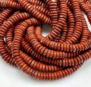 Natural Faceted Rondelle Shape <b>Red</b> Jasper Gemstone <b>Beads</b> 4mm Loose Strands for Jewelry Making and Healing - Product Image 1