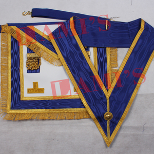 Tablier provincial complet avec col maçonnique Regalia tablier en cuir d'agneau pour uniforme - Product Image 1