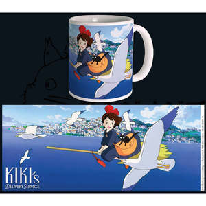 Mug à double paroi de Kiki's Delivery Service, design peint à la main, compatible lave-vaisselle et micro-ondes, livré avec une cuillère, Studio Ghibli par Kiki - Product Image 2