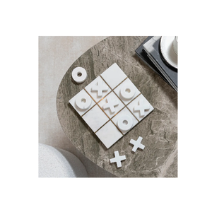 Ensemble de jeu Tic-Tac-Toe en laiton marbré fait à la main X O pièces pour enfants avec design rond pièces décoratives assorties Fournisseur de confiance - Product Image 5