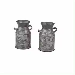 Bidon à lait en métal galvanisé tendance 2026, style vintage et design de ferme, bidon à lait décoratif pour la cuisine - Product Image 2