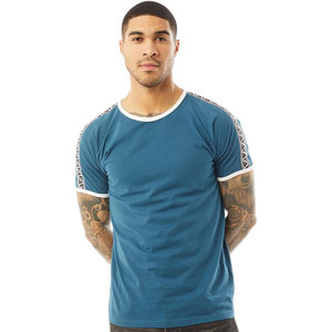 Camiseta DE RINGER de tres mezclas para adultos para hombres, cuello redondo sólido con ajuste regular y patrón de estampado, camisetas sólidas de ajuste regular para Club - Product Image 1