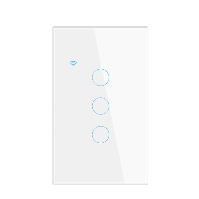 Tuya US 3 Gang Touch Light Switch WiFi Wall Switch No Neutral Wire Required Works with Alexa Google PST-TY-U3
