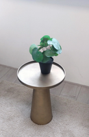 Meilleure vente Table basse ronde en métal doré avec plateau en bois de haute qualité Grand design traditionnel de haute qualité-Prix de gros