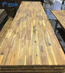 أكاسيا الخشب لوح مشترك للأصبع أكاسيا طاولة من الخشب أعلى بلاطة الحية حافة السنط لوح خشبي ل درج معالجته كتلة خشبية