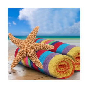 Tie Dye Fringed Jacquard 100% Cotton Beach <b>Towels</b> 75x150cm 450GSM OEKO TEX Certified Quick Dry Durable Use For Seaside & Resorts - Product Image 6