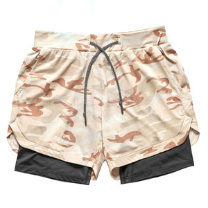 <b>Mens</b> <b>Camo</b> Sublimation BJJ MMA <b>Shorts</b> No Gi Double Layer Grappling Training Fight Wear Durable Lightweight Custom OEM Wholesale - Product Image 1