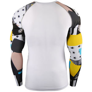 Rashguard MMA personnalisé de qualité supérieure 2025, manches courtes, compression respirante, spandex/polyester, vêtements de fitness pour hommes - Product Image 3