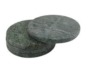 Juegos de posavasos de mármol blanco hechos a mano con posavasos redondos de trabajo con incrustaciones con soportes para mesa de bebidas, accesorio decorativo para Bar - Product Image 2