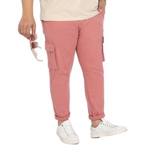 Vente en gros, logo personnalisé, OEM, pantalon cargo avec ceinture de couleur rose pour hommes, pantalon cargo relax de coupe - Product Image 2