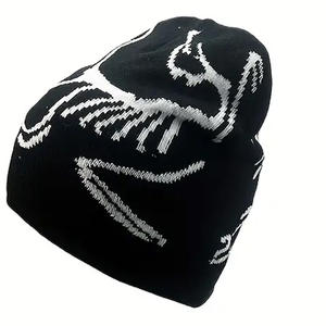 Gorro de Jacquard con letras personalizadas, gorro de punto de invierno, gorro de moda bordado con logotipo personalizado cálido para hombres y mujeres - Product Image 5