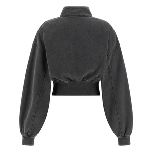 Sudadera con capucha con diamantes de imitación y cremallera con purpurina hecha a medida, Sudadera con capucha de gran tamaño de 500GSM, logotipo de marca de lana de algodón pesado de alta calidad - Product Image 6