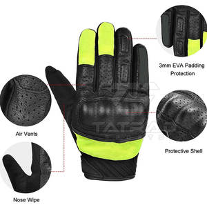 Gants de moto sportifs respirants pour l'extérieur, à doigts entiers, avec fermeture auto-agrippante, qualité supérieure, couleur personnalisée, en cuir, pour MOTOCROSS - Product Image 4
