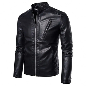 Chaquetas para hombre, ropa de moda de marca, chaqueta de cuero para hombre, chaqueta de cuero genuino con cremallera, servicio OEM de moda de invierno más vendido - Product Image 2