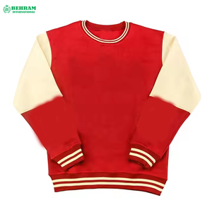เสื้อสเวตเชิ้ตคอกลมทรงสปอร์ตสำหรับผู้ชาย ลายทางสีแดง แขนยาว ทรงปกติ โอเวอร์ไซส์ ผ้าฝ้าย 100% - Product Image 5