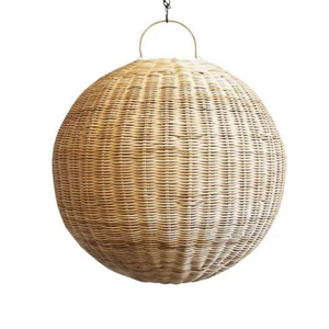 Durable Natural Rattan <b>Lampshade</b> for Pendant Light Handmade Woven Cover for Restaurants Hotels and Home Decor - Product Image 4