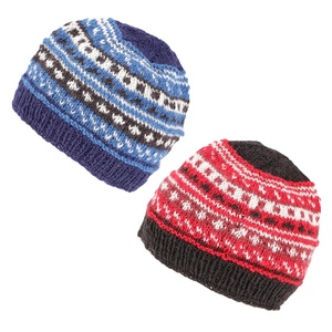 Cagoule en laine mérinos tricotée à la main taille personnalisable chapeau de voyage d'hiver pour enfants multicolore usage quotidien chapeau casquette fait à la main népal haut - Product Image 1