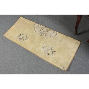 Alfombra de lana negra amarilla clásica de 1,6x3,9 pies de área grande, respaldo de látex con patrón abstracto rectangular turco para sala de estar, alfombra modelo - Product Image 4