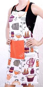 Delantal de sarga de algodón de cocina de color personalizado de diseño caliente de venta directa de fábrica India para uso diario para mujeres - Product Image 3