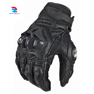 Gant imperméable de conduite d'écran tactile de moto en cuir de peau de mouton | Gants en cuir d'équitation de moto de cyclisme coupe-vent - Product Image 1