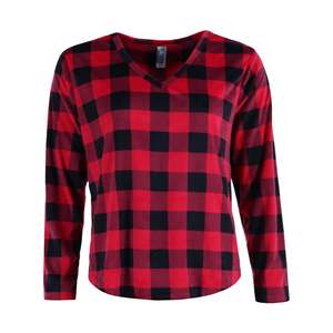 PJ Couture Set da Notte in Flanella a Quadri Buffalo per Donna, Rosso e Nero, Chiusura con Bottoni, Taglia M, Morbido Abbigliamento Sostenibile per l'Inverno - Product Image 3