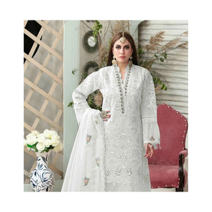 Superbe qualité élégante Offre Spéciale pakistanaise indienne femmes Shalwar Kameez robe en soie été pelouse costumes pour dames - Product Image 2