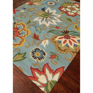 Alfombra de Lana Azul Hacienda, Tejida a Mano, con Diseño Floral, para el Hogar, Sala de Estar, Pasillo, Entrada, 9x12, Grosor de 10 mm, Alfombras Jaipur EU - Product Image 2