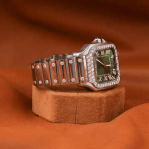 นาฬิกาข้อมือเพชรโมอิสสีเขียวสไตล์ฮิปฮอปโมอิสซาไนท์แบบดั้งเดิมหรูหราคุณภาพระดับพรีเมี่ยมมีขอบเท่านั้น - Product Image 4