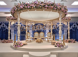 Boda India Mehraap Mandap Fabricantes Blanco Raj Mahal Mandaps DST Exports Comprar Jali Pilares de fibra tallada Mandap Decoraciones EE. UU. - Product Image 3
