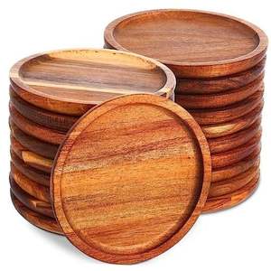 ATTRACTIVENESS STURDY MORDEN MULTI <b>WOODEN</b> COASTERS Functional Handmade Craft Drink Bamboo Coasters 6-Pack Set with Holder - Product Image 3
