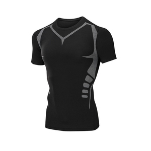 Camiseta de compresión para entrenamiento de gimnasio, capa base de entrenamiento para hombre, Camiseta deportiva atlética de secado rápido, transpirable, ajustada, moldeadora de músculos - Product Image 3