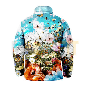 2024 nueva chaqueta acolchada de burbujas sublimada personalizada para hombres y mujeres tela de lona con cuello con capucha chaqueta acolchada impresa al por mayor - Product Image 2