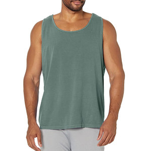 Camiseta sin mangas de algodón 100% Premium OEM para hombre, camiseta sin mangas de fitness de algodón acanalado de alta calidad con logotipo personalizado - Product Image 1