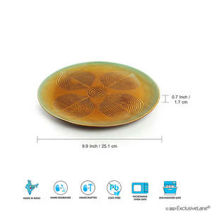 Juego de 2 Platos de Cena de Cerámica Grabados a Mano Peacock Boulevard, Aptos para Microondas, Plato para Sopa y Pan, Patrón Personalizable, Color Marrón Caramelo - Product Image 6
