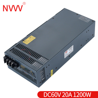 Alimentation à découpage 1200w 60v pour bande lumineuse à LED alimentation industrielle à interrupteur S-1200-60