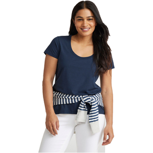 T-shirt en coton extensible doux pour femmes à manches courtes T-shirt avec logo personnalisé sérigraphie unie été basique décontracté haut ajusté chemise - Product Image 5