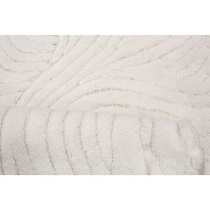 Alfombra de baño y ducha Tena de 70x120cm, color crudo, tejida con hilo teñido, jacquard abstracto, producción personalizada - Hecho en Turquía - Product Image 3