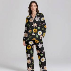 Luxury <b>Women's</b> <b>Silk</b> Satin Pajamas Set | 120-150 GSM Breathable ODM Sleepwear for Summer & Spring Customizable - Product Image 2