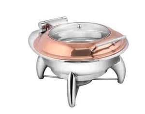 Ensemble de plats chauds en acier inoxydable à couvercle roulant de 4 L et 8 L, chauffe-plats à gaz, cuiseur vapeur, traiteurs de mariage, hôtels, restaurants - Product Image 3