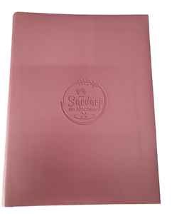 Classeur de menu A4 personnalisé avec logo gaufré en cuir PU couverture rose Logo personnalisé Hôtels Restaurants Quantité disponible en vrac - Product Image 2